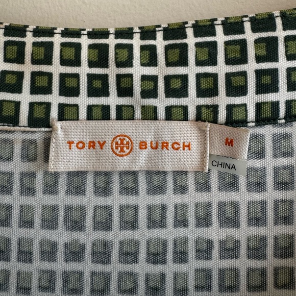 Tory Burch 100% Silk Green Blocks Dress Size Medium - Picture 4 of 8